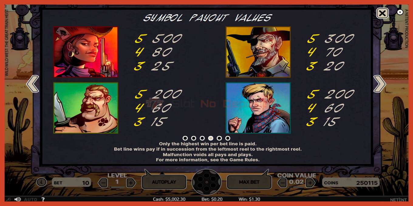 Slot screenshot: Wild Wild West no deposit, number - 6