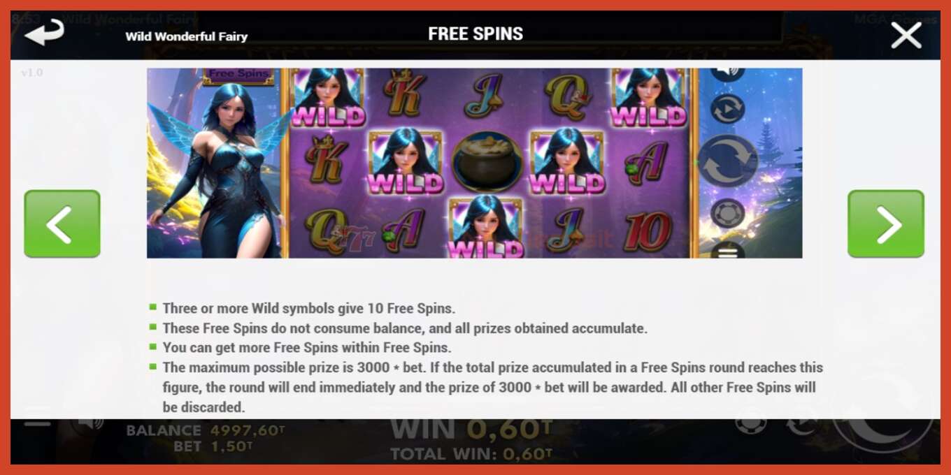 Slot screenshot: Wild Wonderful Fairy no deposit, number - 5