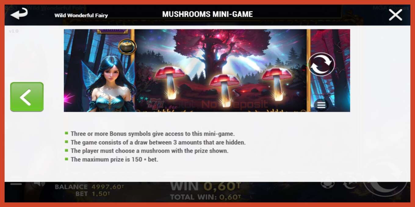 Slot screenshot: Wild Wonderful Fairy no deposit, number - 7