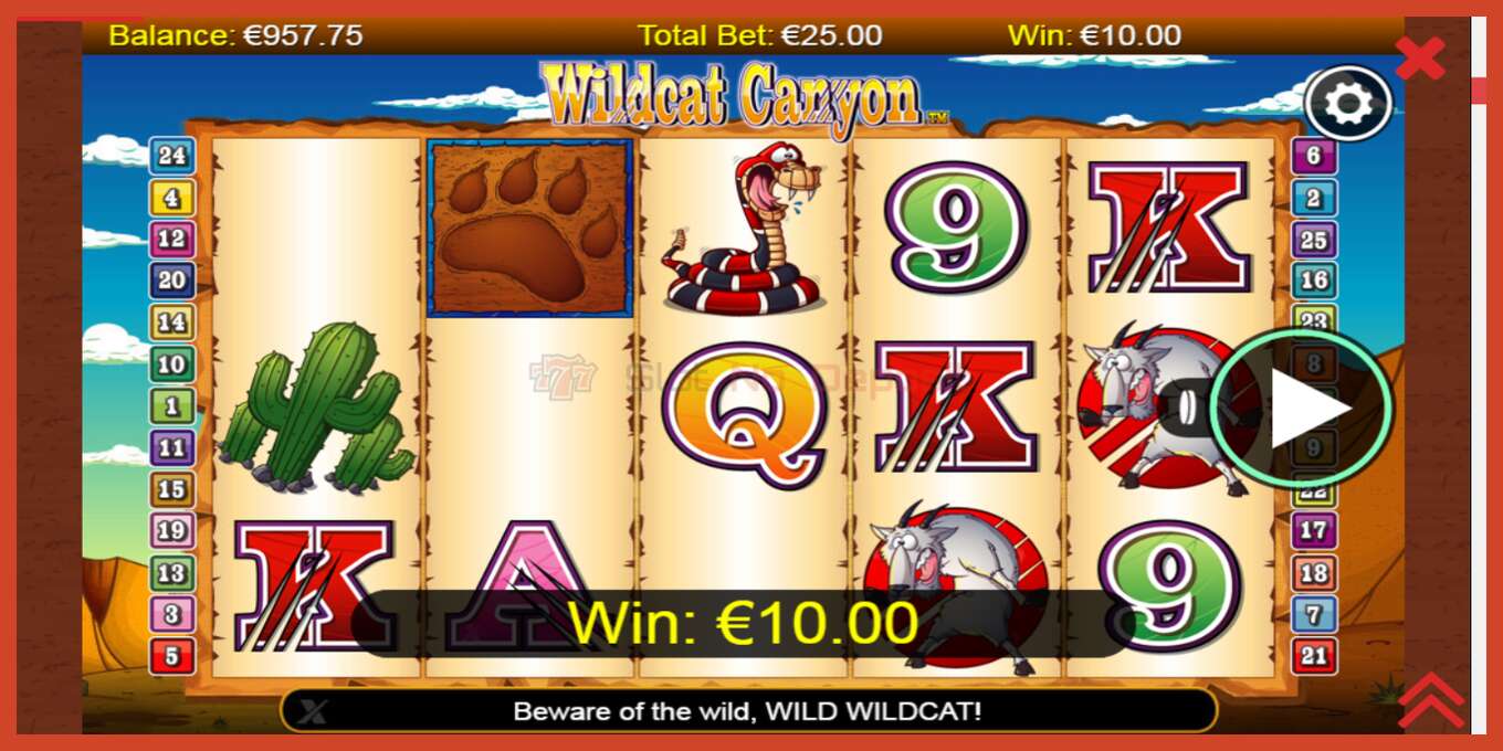 Slot screenshot: Wildcat Canyon no deposit, number - 2