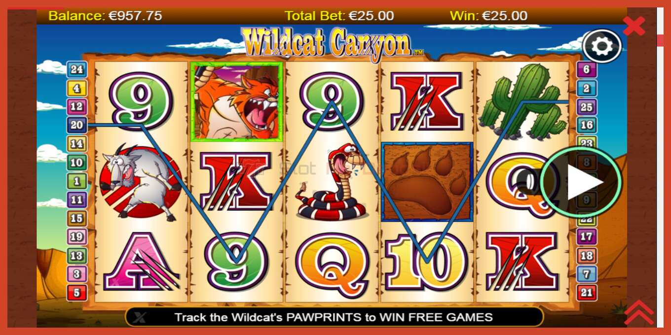 Slot screenshot: Wildcat Canyon no deposit, number - 3