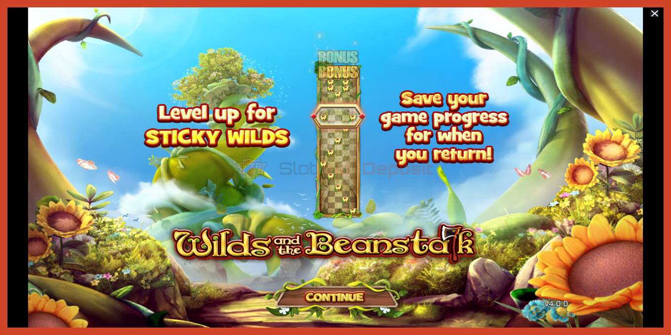 Snímek obrazovky slotu: Wilds and the Beanstalk žádný vklad, číslo - 1