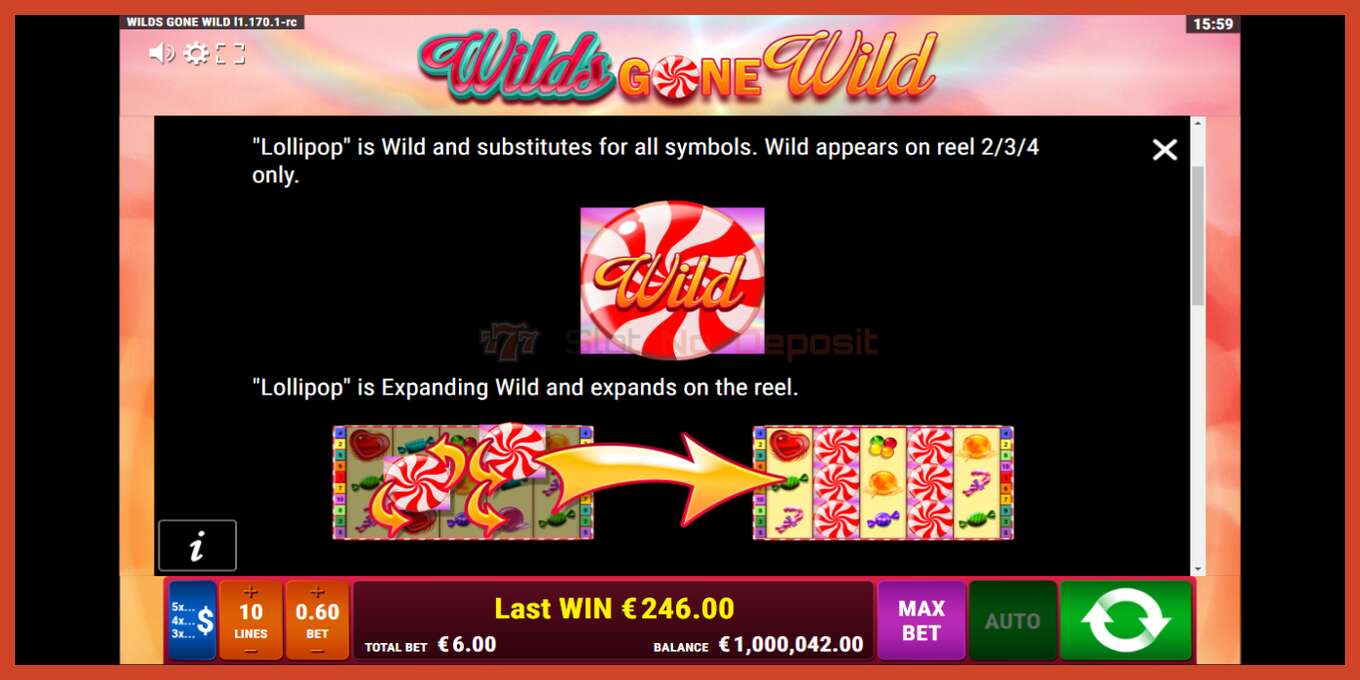 Slot скриншоту: Wilds Gone Wild депозит жок, саны - 7