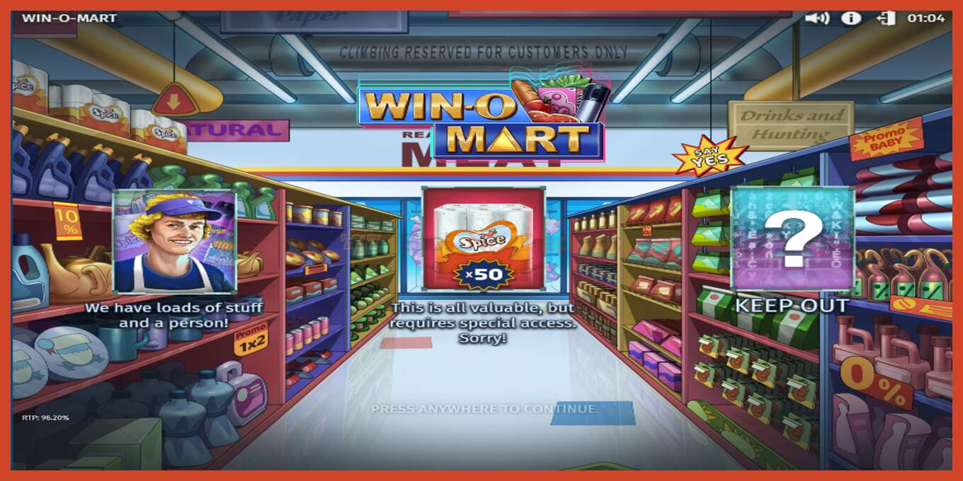 Tangkapan skrin slot: Win-O-Mart tiada deposit, nombor - 4