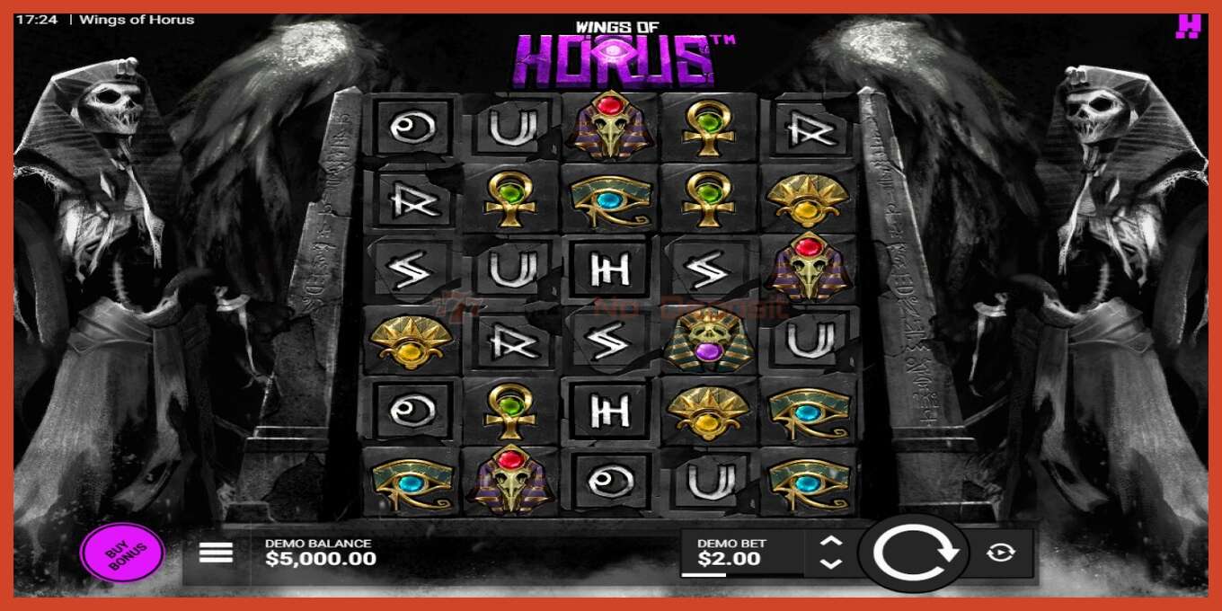 Slot screenshot: Wings of Horus no deposit, number - 1