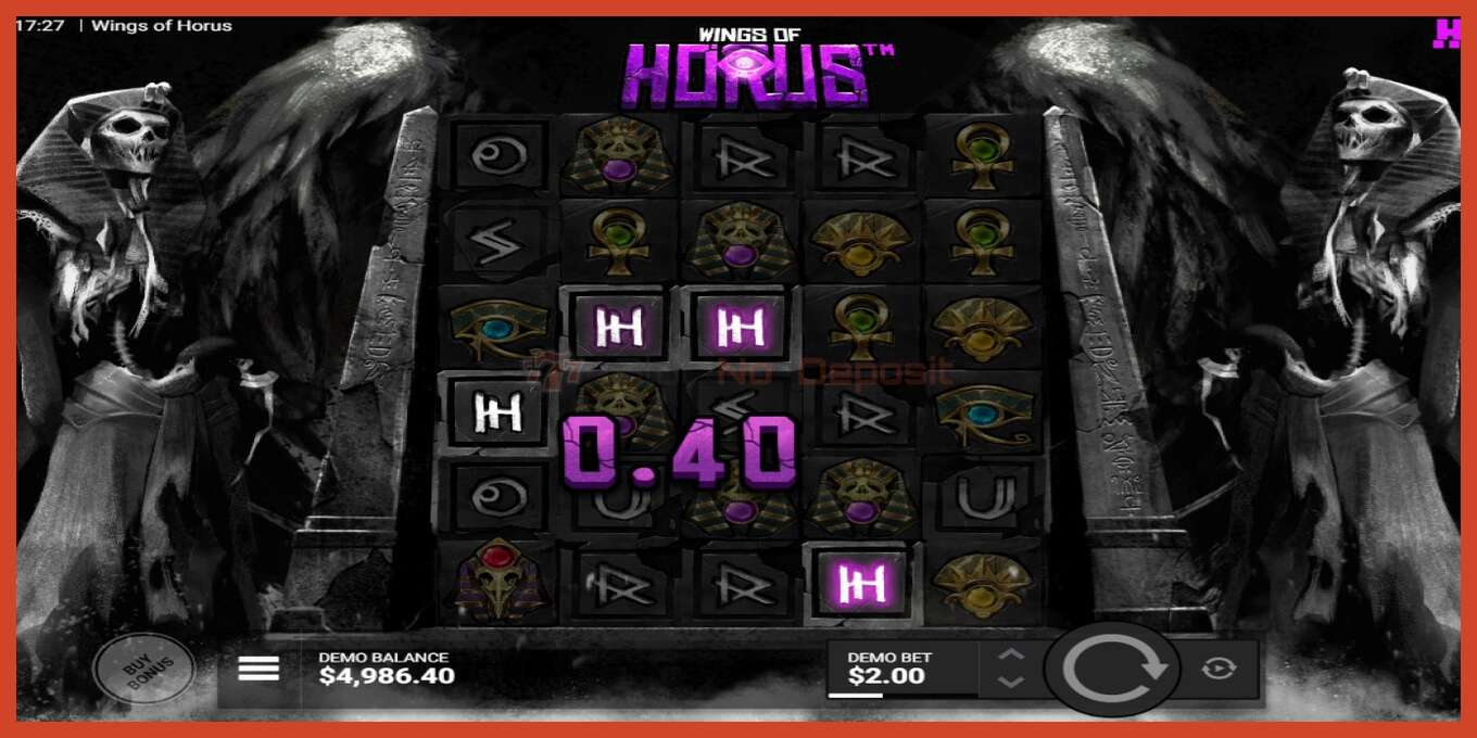 Slot screenshot: Wings of Horus no deposit, number - 2