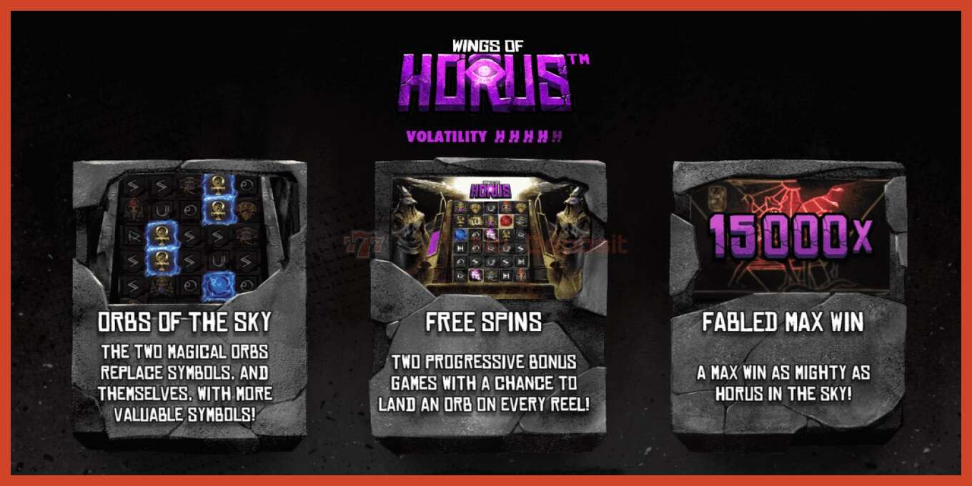 Slot screenshot: Wings of Horus no deposit, number - 3