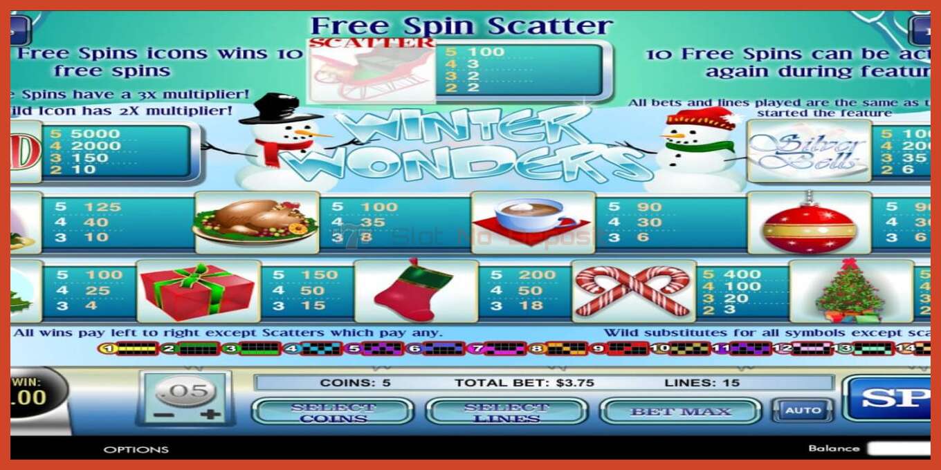 Slot screenshot: Winter Wonderland no deposit, number - 6