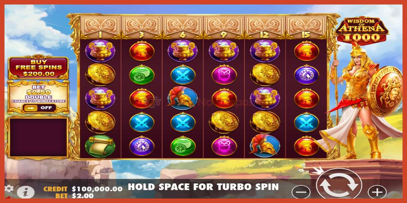 Slot screenshot: Wisdom of Athena 1000 hakuna amana, nambari - 1