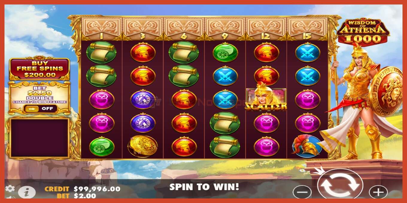 Slot screenshot: Wisdom of Athena 1000 hakuna amana, nambari - 2