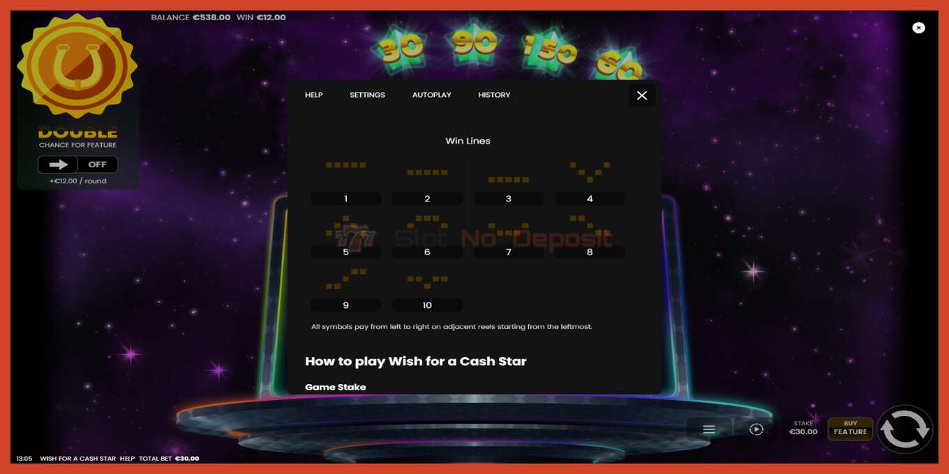 Slot screenshot: Wish for a Cash Star no deposit, number - 7