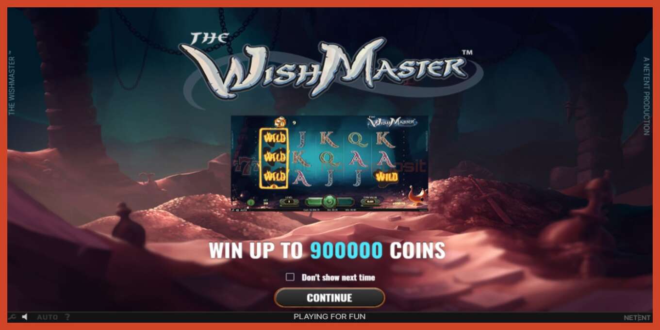 Slot screenshot: Wish Master no deposit, number - 1