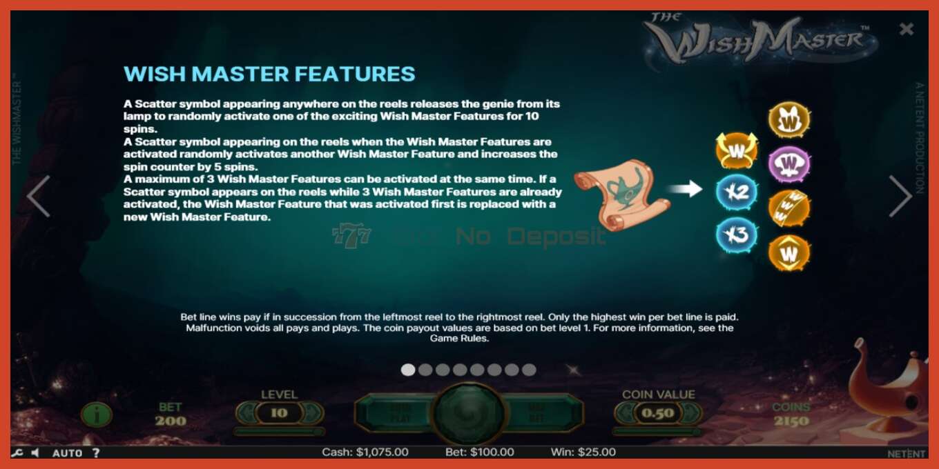 Slot screenshot: Wish Master no deposit, number - 4