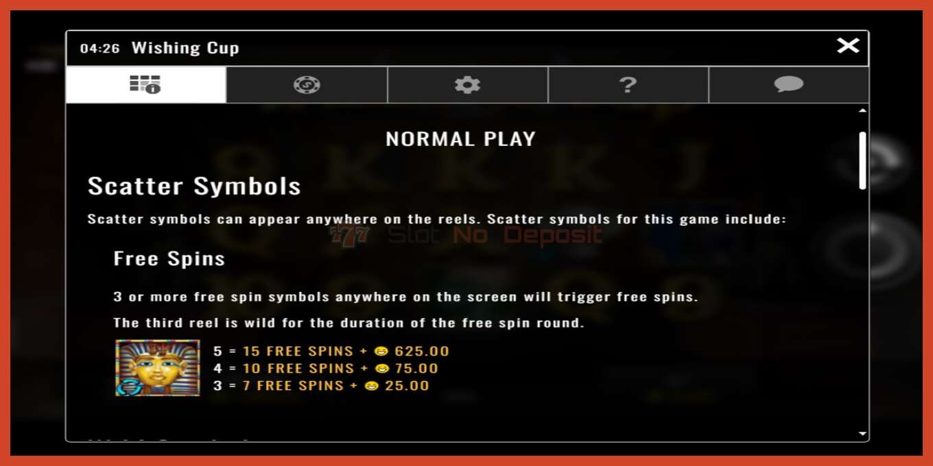 Slot screenshot: Wishing Cup no deposit, number - 3