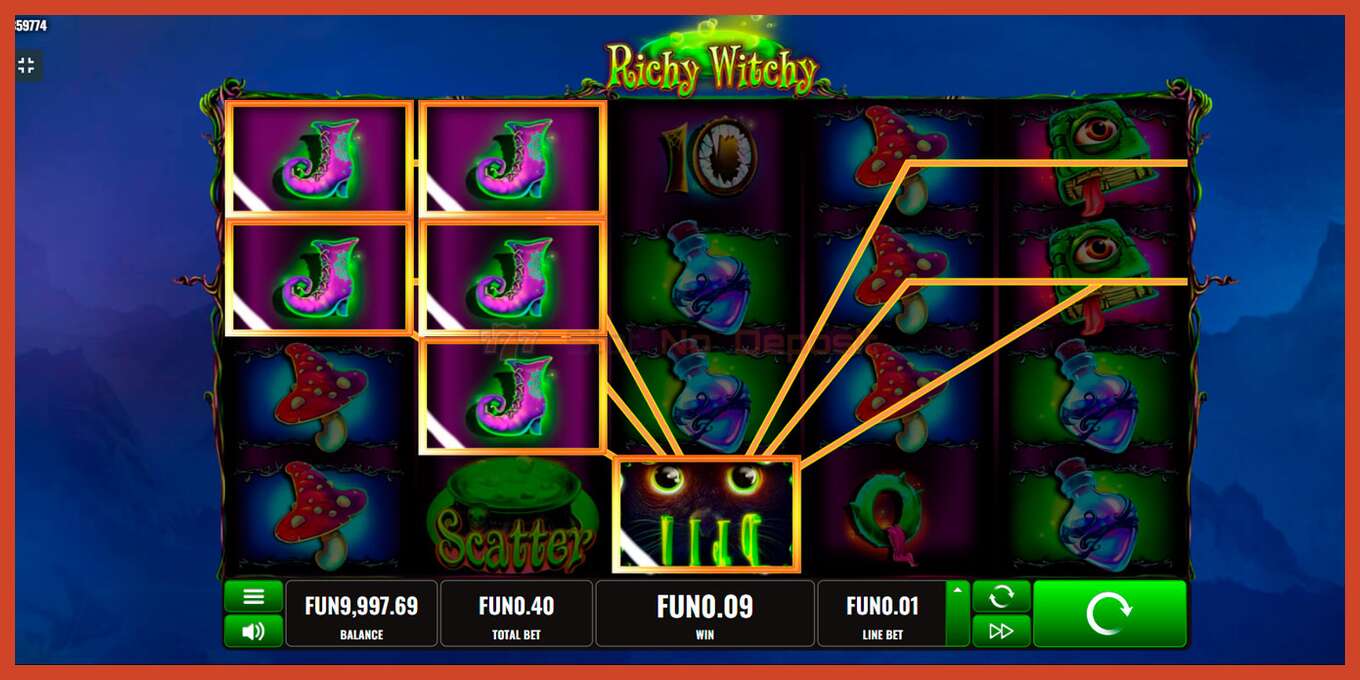 Slot screenshot: Witch Pickings no deposit, number - 2