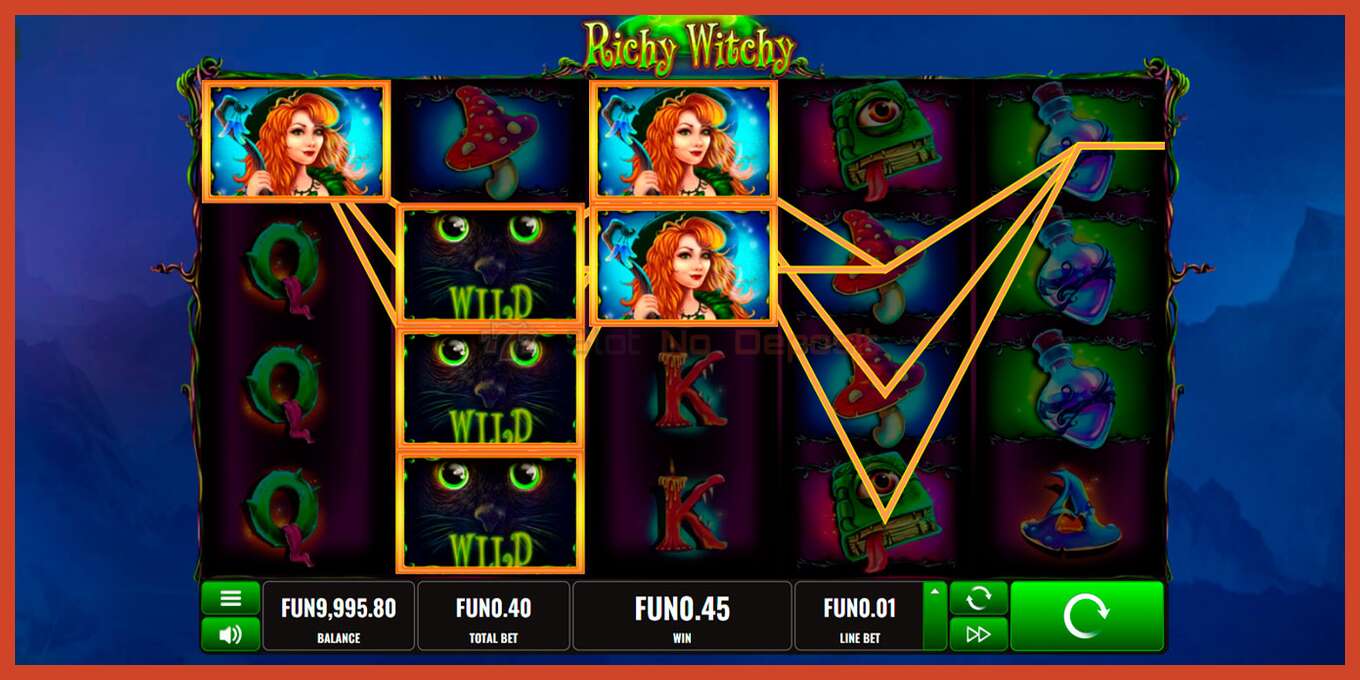 Slot screenshot: Witch Pickings no deposit, number - 3