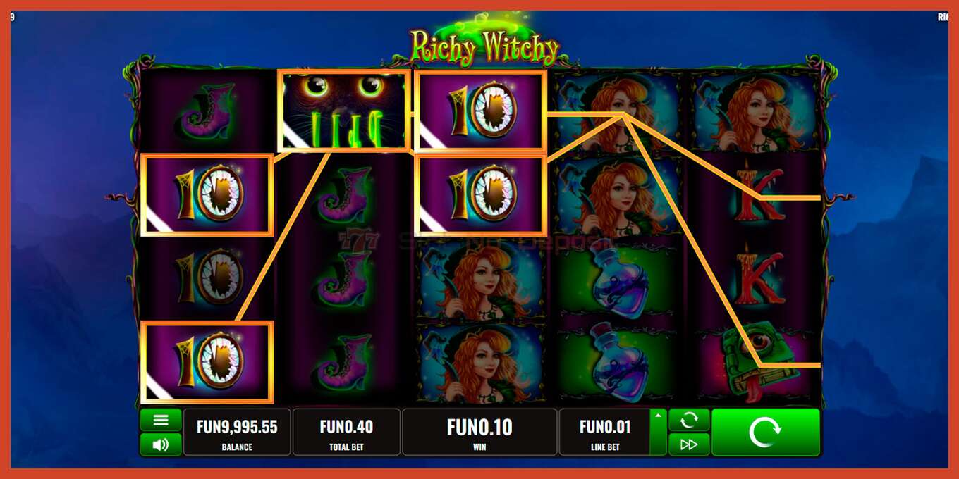 Slot screenshot: Witch Pickings no deposit, number - 6