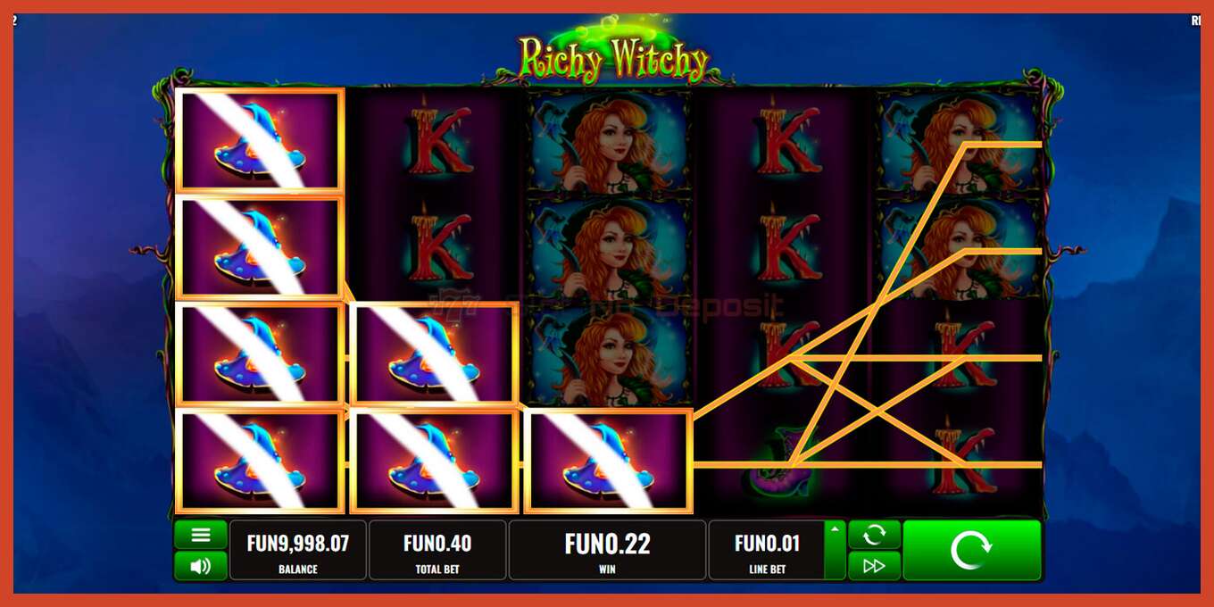 Slot screenshot: Witch Pickings no deposit, number - 10