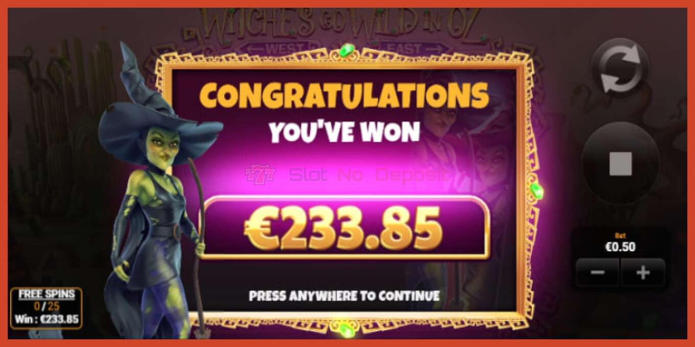 Slot screenshot: Witches Go Wild in Oz no deposit, number - 2