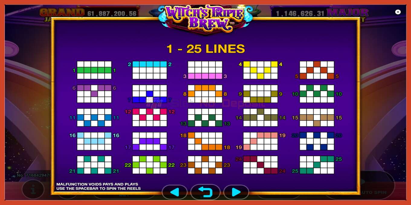 Slot screenshot: Witchs Triple Brew no deposit, number - 5