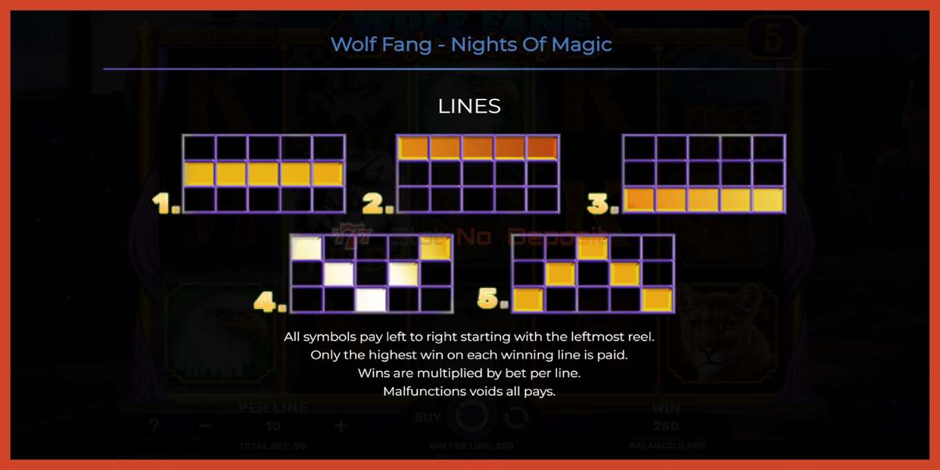 Ảnh chụp màn hình khe: Wolf Fang - Nights of Magic không có tiền đặt cọc, con số - 7