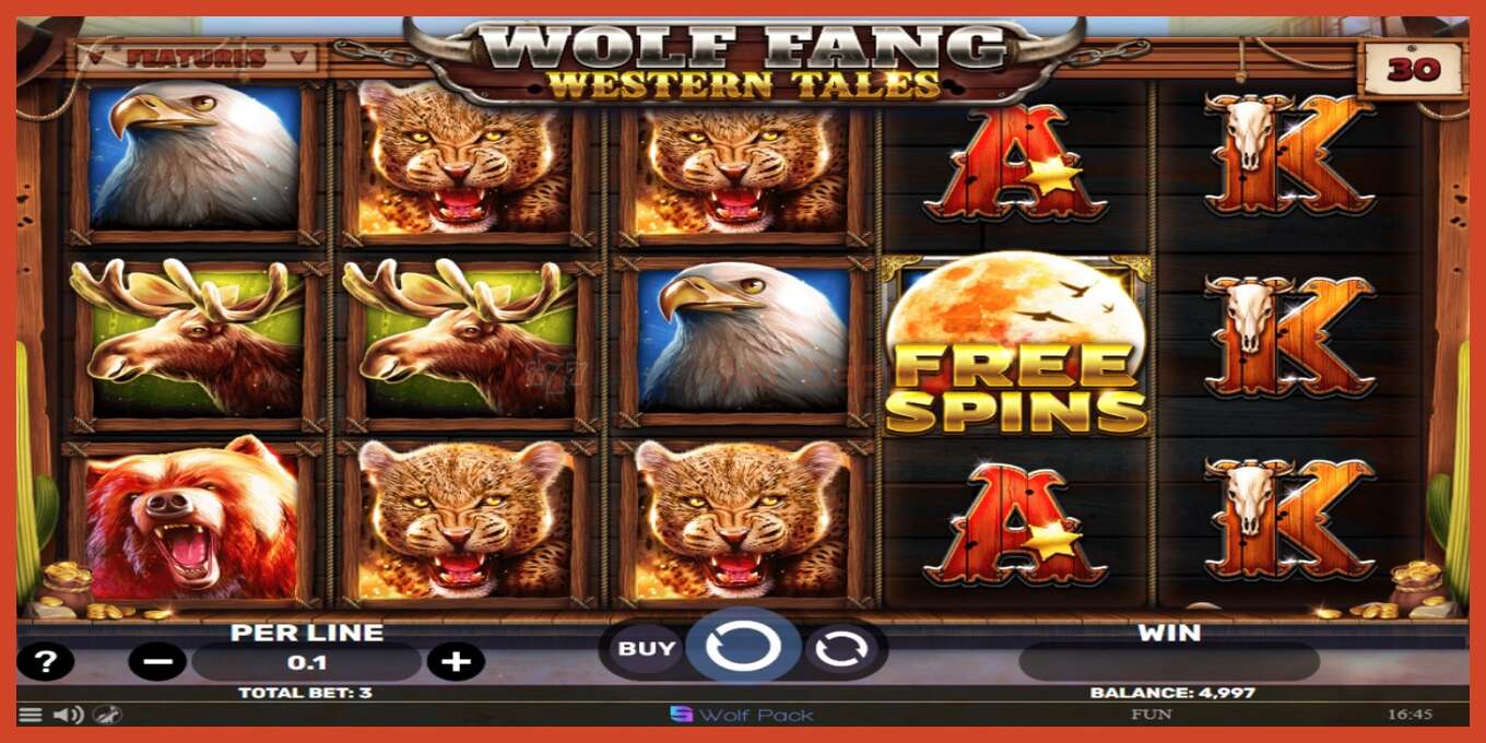 Slot screenshot: Wolf Fang - Western Tales bez depozita, broj - 2