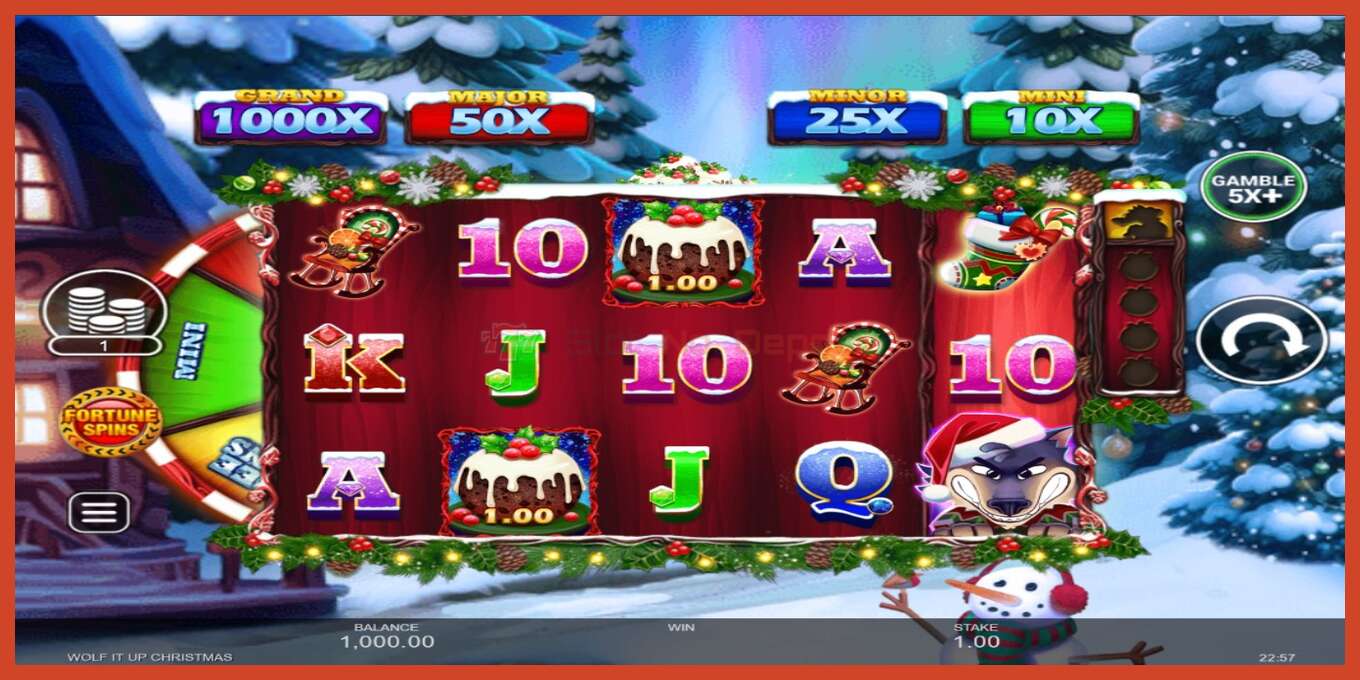 Slot screenshot: Wolf It Up Christmas no deposit, number - 2