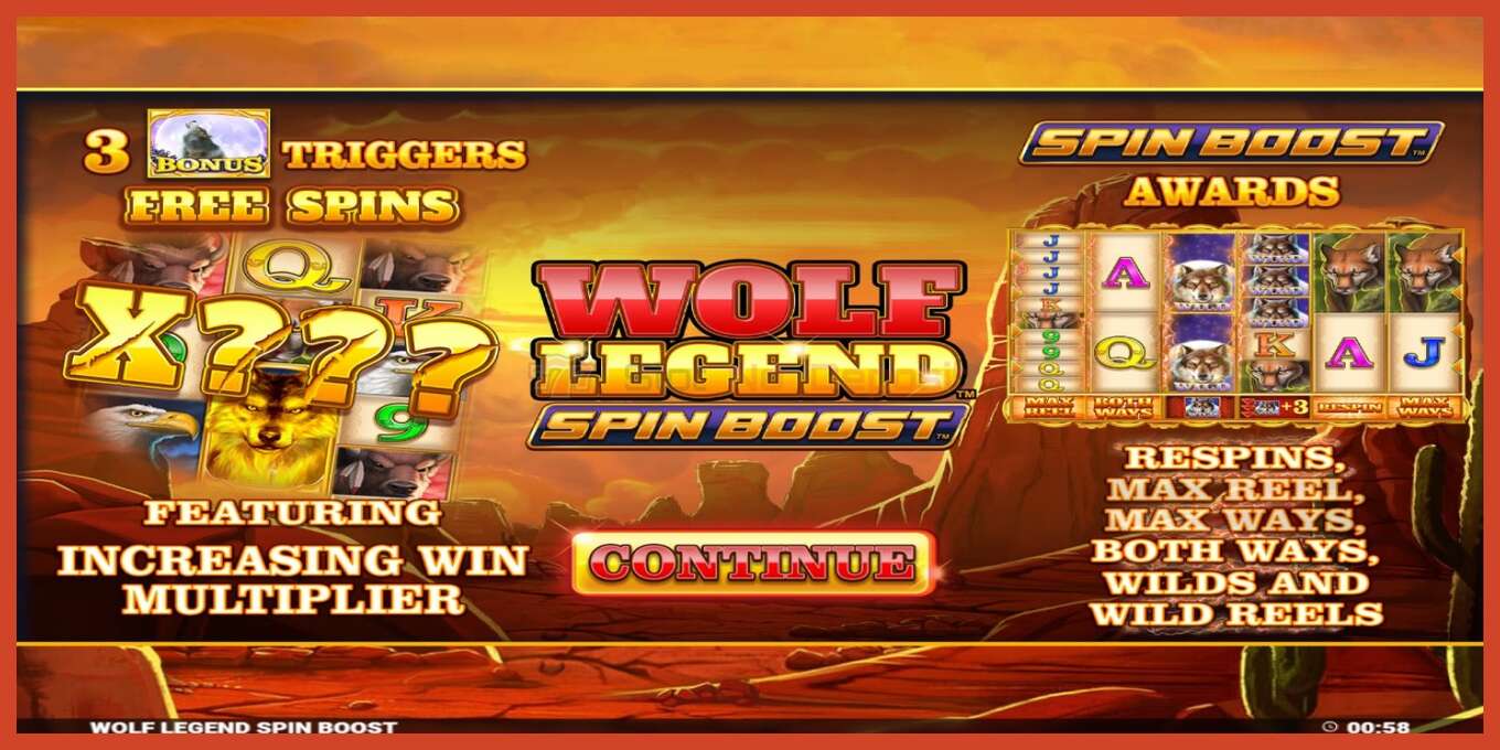 Schermafbeelding van slot: Wolf Legend Spin Boost geen aanbetaling, nummer - 1