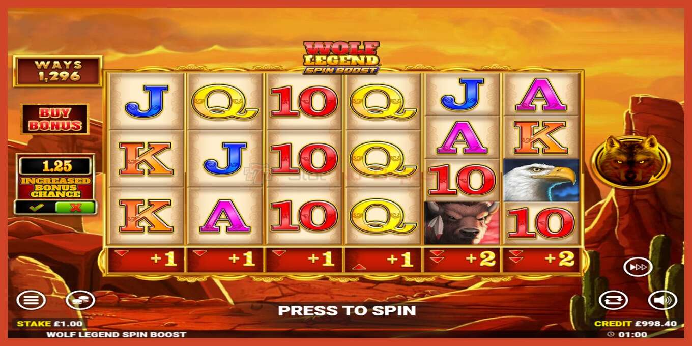 Schermafbeelding van slot: Wolf Legend Spin Boost geen aanbetaling, nummer - 2