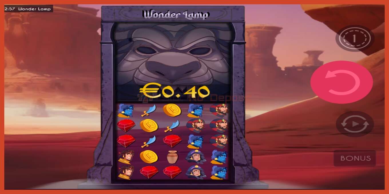 Tangkapan skrin slot: Wonder Lamp tiada deposit, nombor - 3