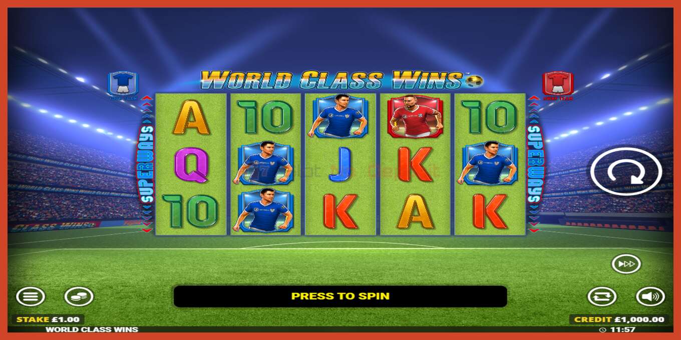 Slot screenshot: World Class Wins no deposit, number - 1