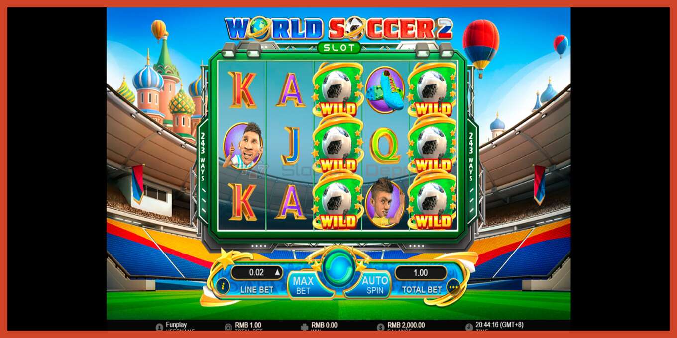 Slot screenshot: World Soccer Slot 2 no deposit, number - 1