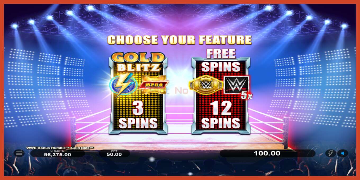 Slot screenshot: WWE Bonus Rumble Gold Blitz no deposit, number - 3