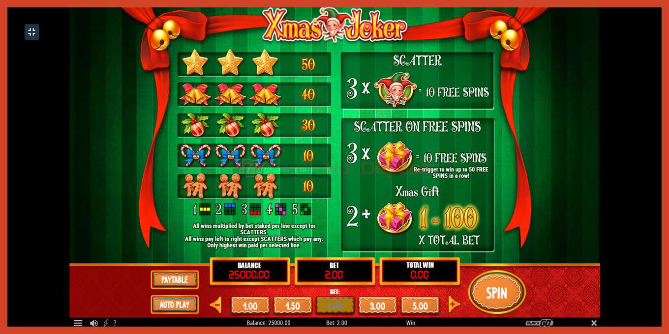 Slot screenshot: Xmas Joker no deposit, number - 2