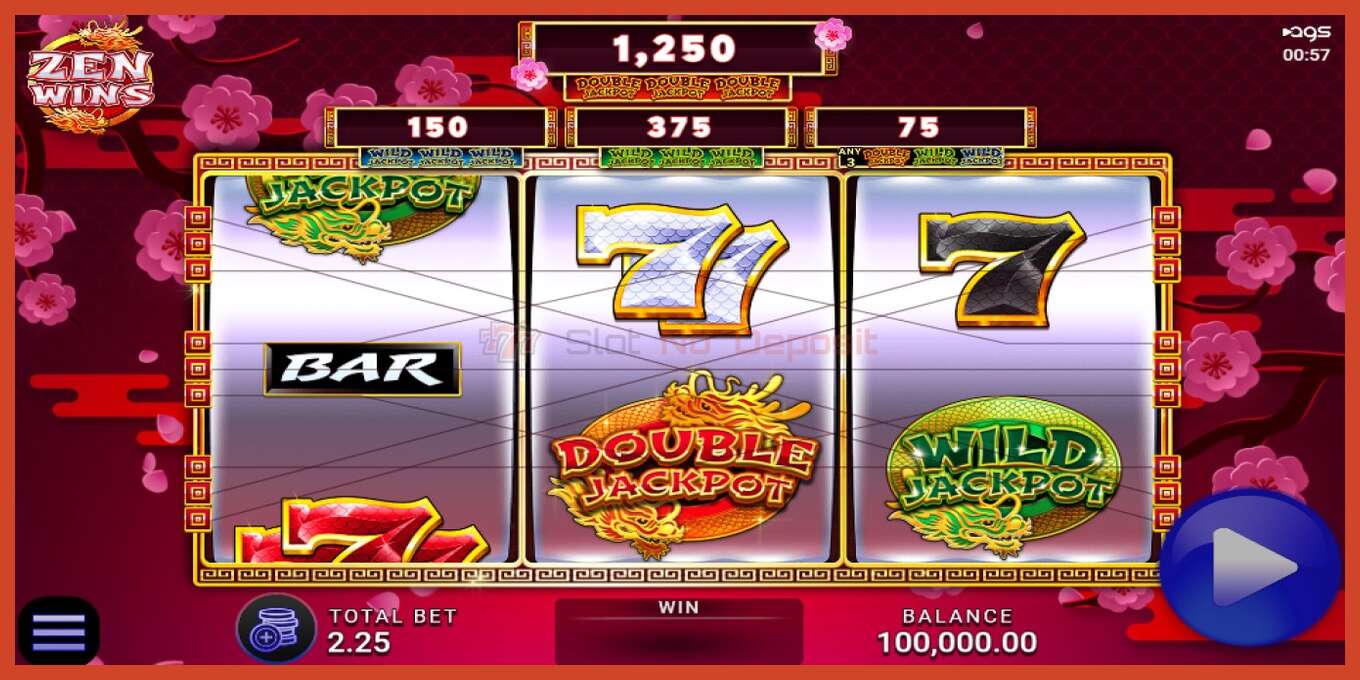 Slot screenshot: Zen Wins no deposit, number - 1