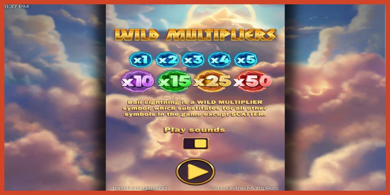 រូបថតអេក្រង់រន្ធ: Zeus Divine Multipliers គ្មានប្រាក់កក់, លេខ - 1