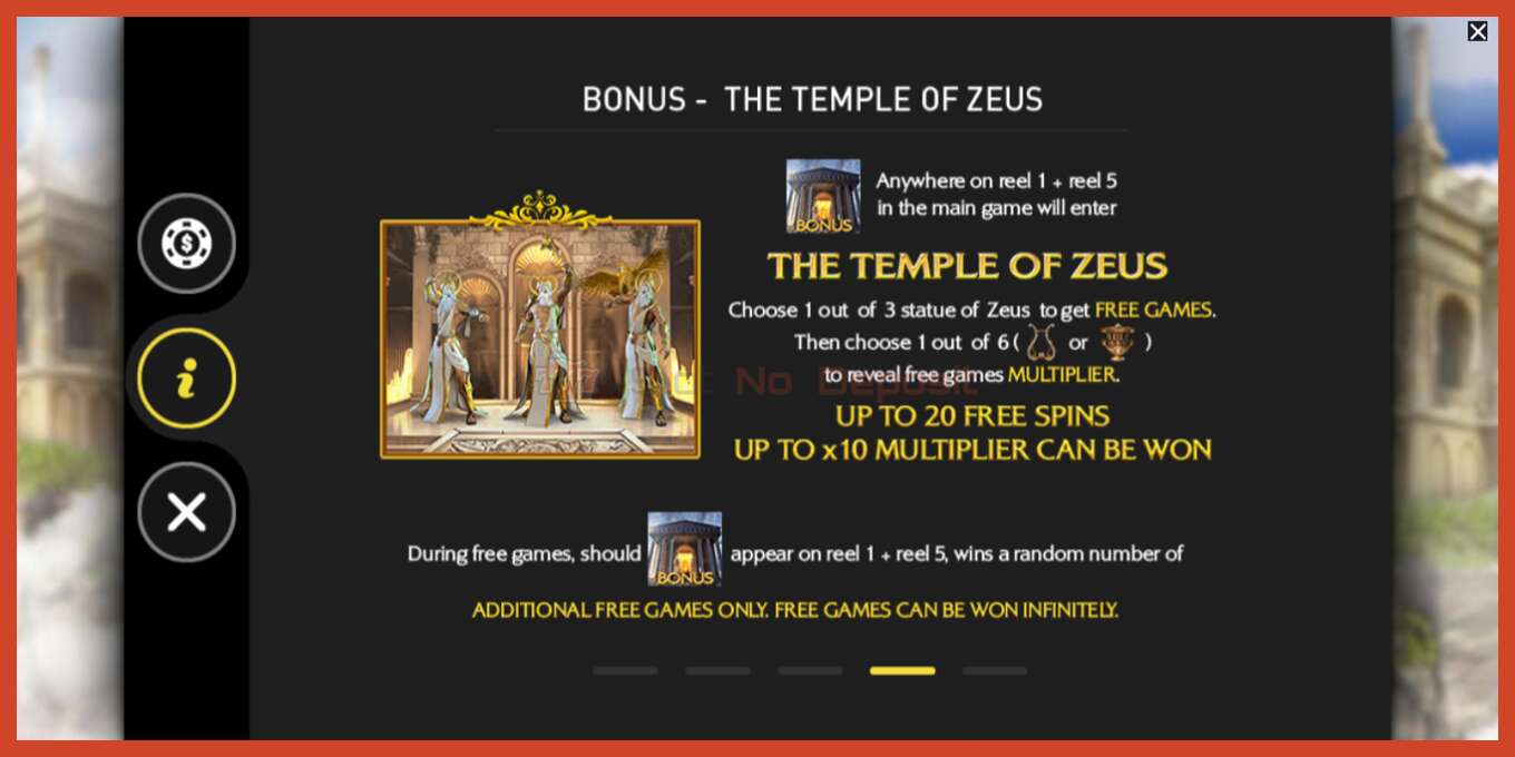 Slot screenshot: Zeus King of Gods no deposit, number - 6