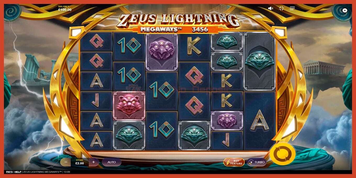 Tangkapan skrin slot: Zeus Lightning Megaways tiada deposit, nombor - 1