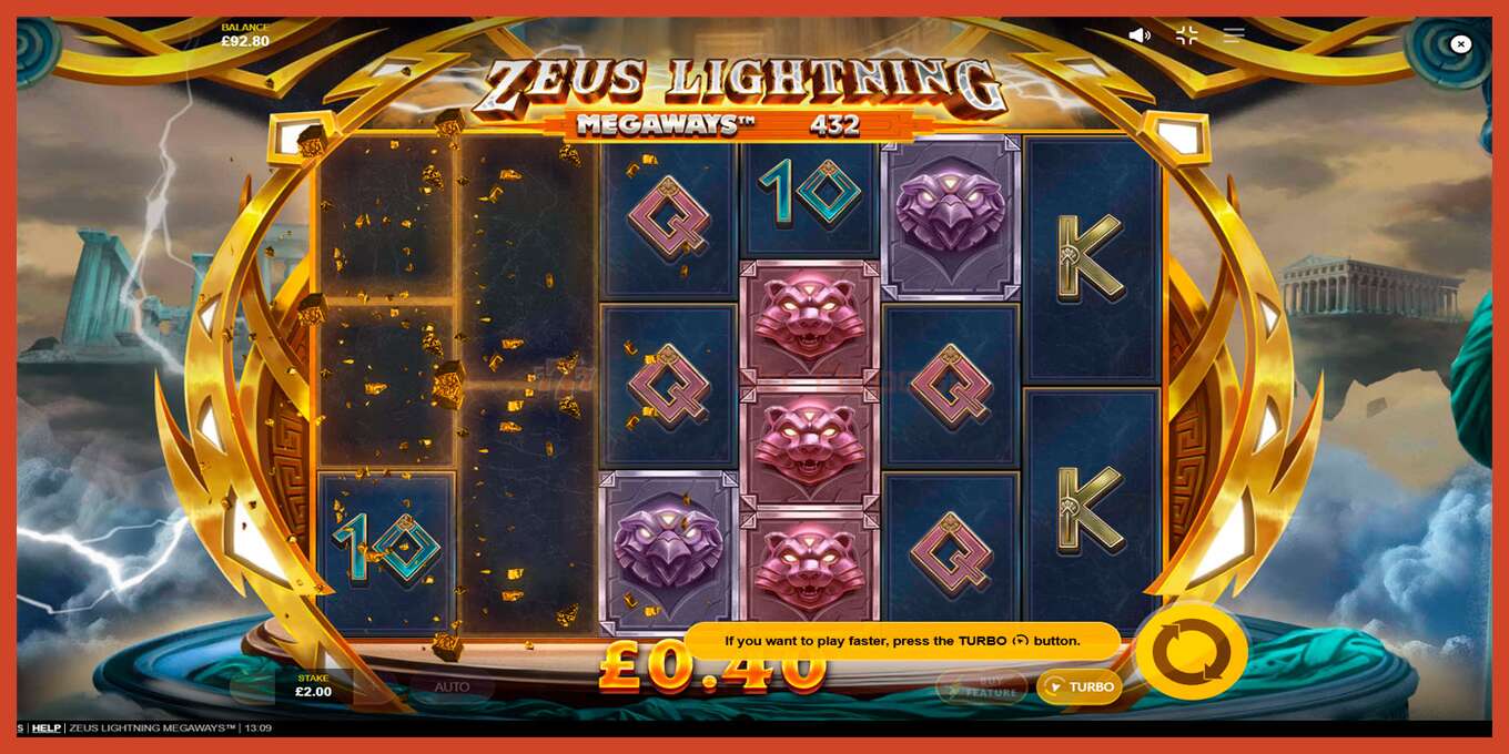 Tangkapan skrin slot: Zeus Lightning Megaways tiada deposit, nombor - 3