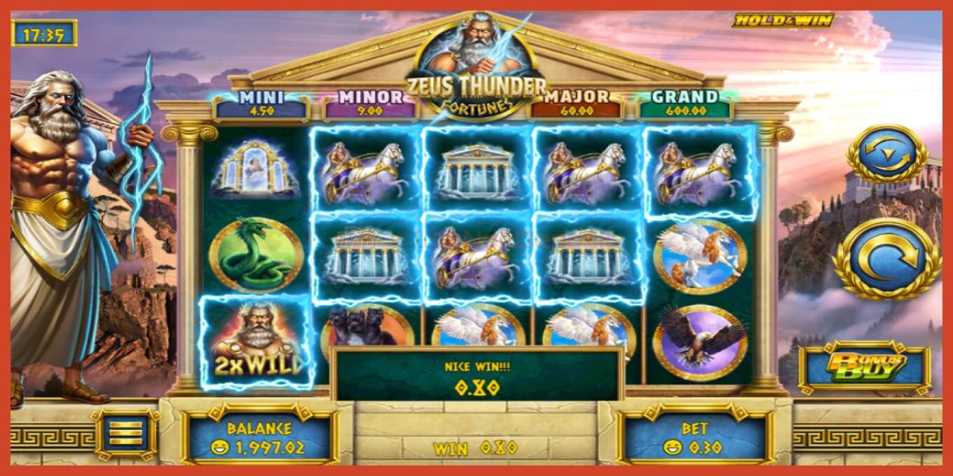 老虎机截图: Zeus Thunder Fortunes 没有押金, 数字 - 3