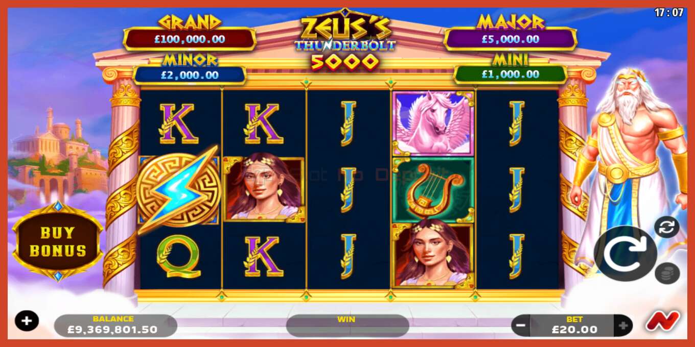 Slot screenshot: Zeuss Thunderbolt 5000 no deposit, number - 1