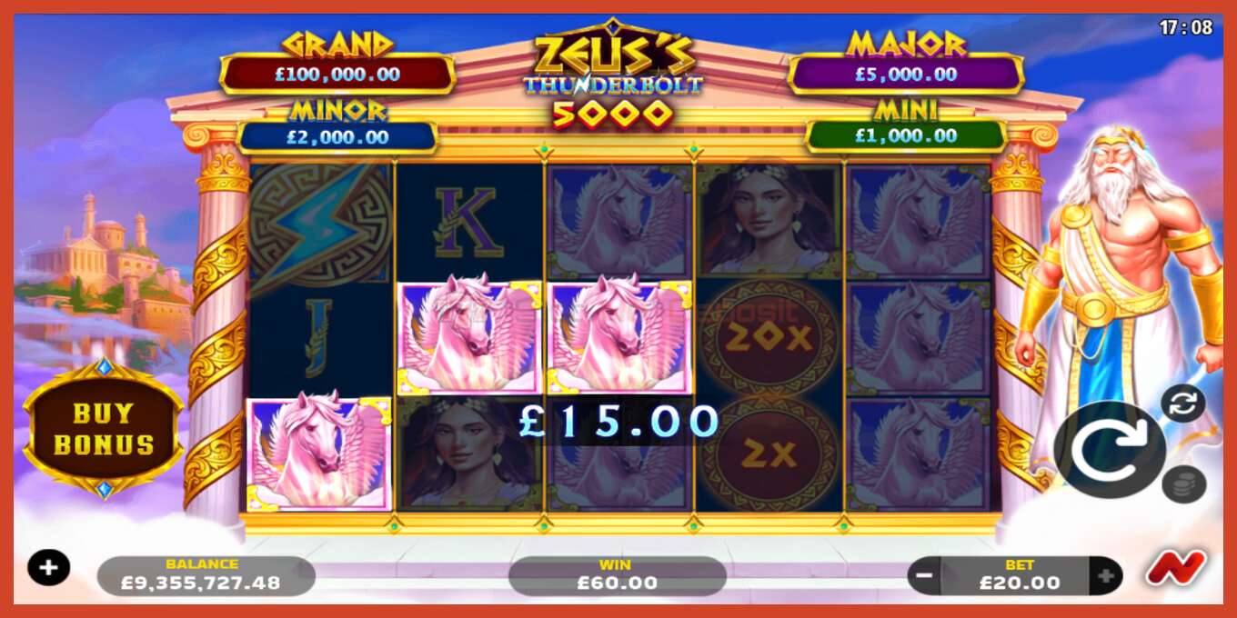 Slot screenshot: Zeuss Thunderbolt 5000 no deposit, number - 2