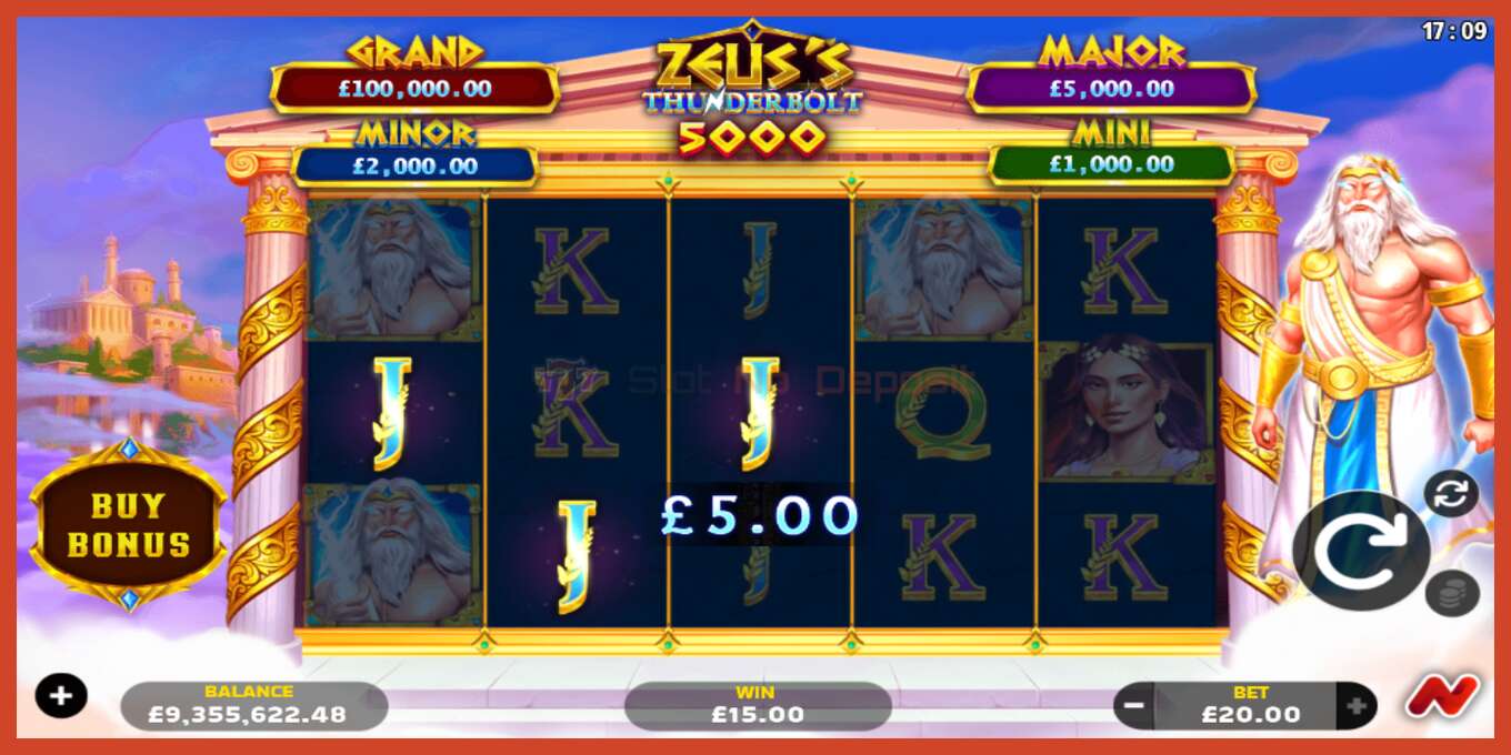 Slot screenshot: Zeuss Thunderbolt 5000 no deposit, number - 3