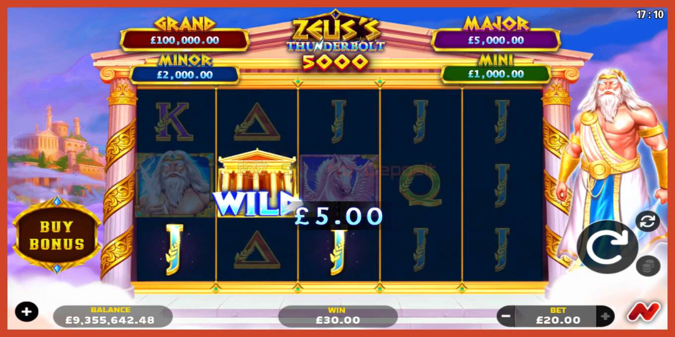 Slot screenshot: Zeuss Thunderbolt 5000 no deposit, number - 4