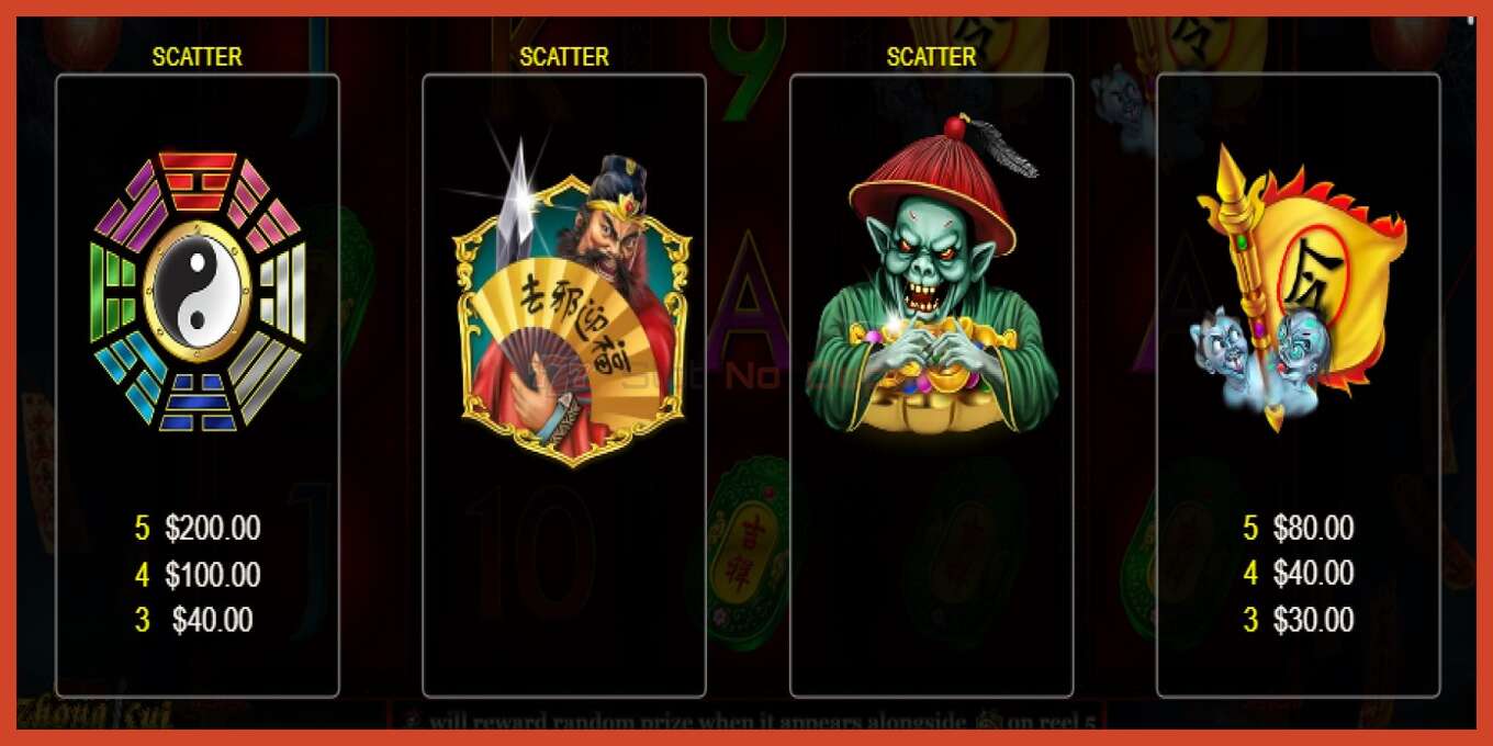 Slot screenshot: Zhong Kui no deposit, number - 4