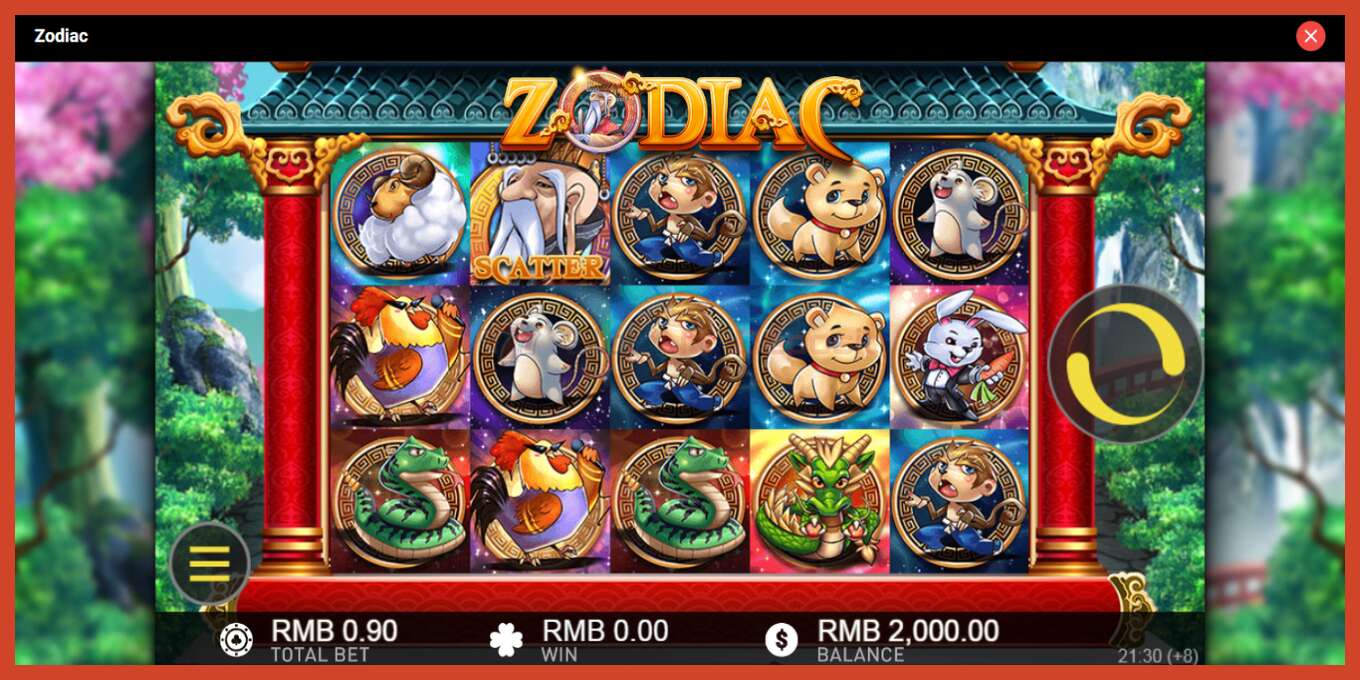 Slot screenshot: Zodiac no deposit, number - 2