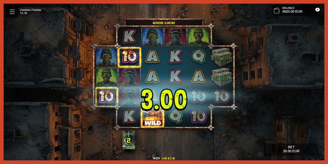 Slot screenshot: Zombies Payday no deposit, number - 3