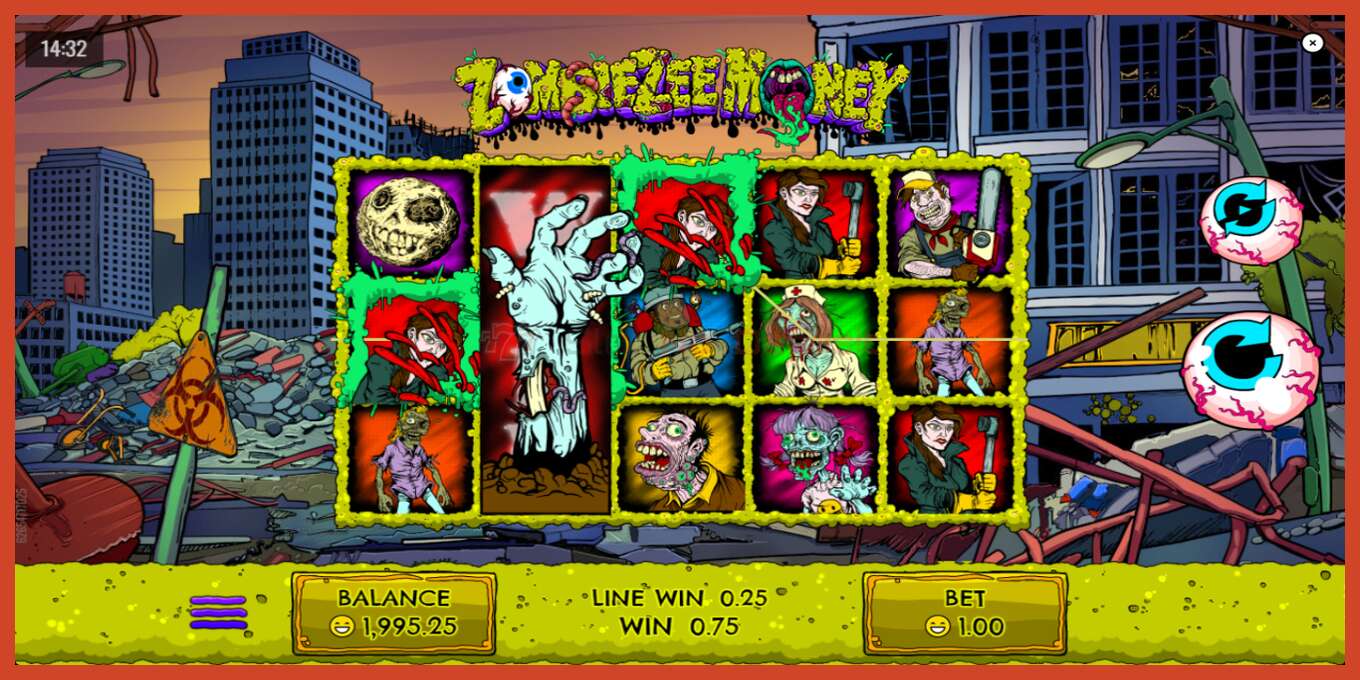 Slot screenshot: Zombiezee Money no deposit, number - 3