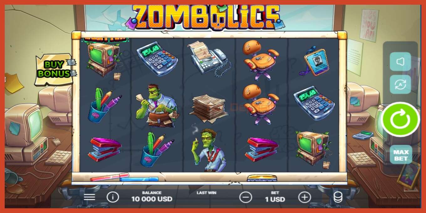 Slot screenshot: Zombolics no deposit, number - 1